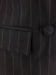ACTUALEE: Double-breasted pinstriped coat
