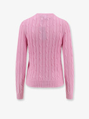 Cotton sweater with embroidered logo on the front