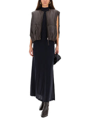 ALYSI: LEATHER "PUFFER" VEST