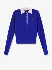 CELINE: Cashmere and silk polo shirt with logo embroidery on the front