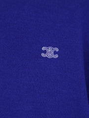 CELINE: Cashmere and silk polo shirt with logo embroidery on the front