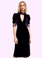 Velvet dress with silk lining