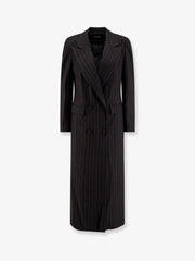 ACTUALEE: Double-breasted pinstriped coat