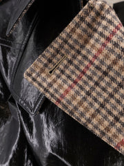 CHLOE':Coated linen trench with wool blend details