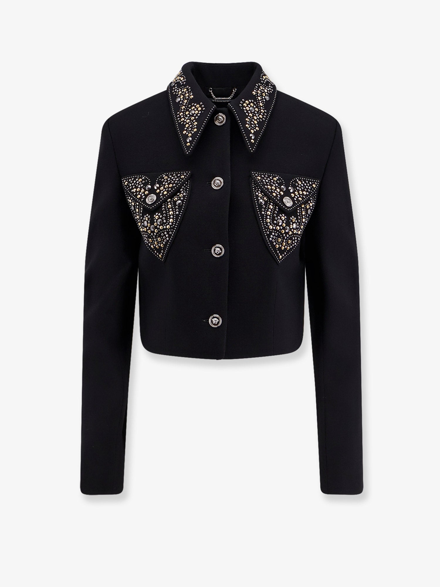 VERSACE: Informal light weight wool crepe blazer