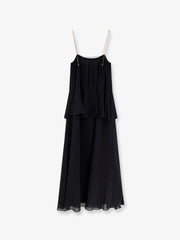 CHLOE':Flounced silk long dress
