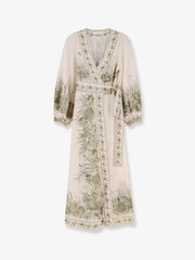 ZIMMERMANN:Wanderlust Wrap Cotton Midi Dress