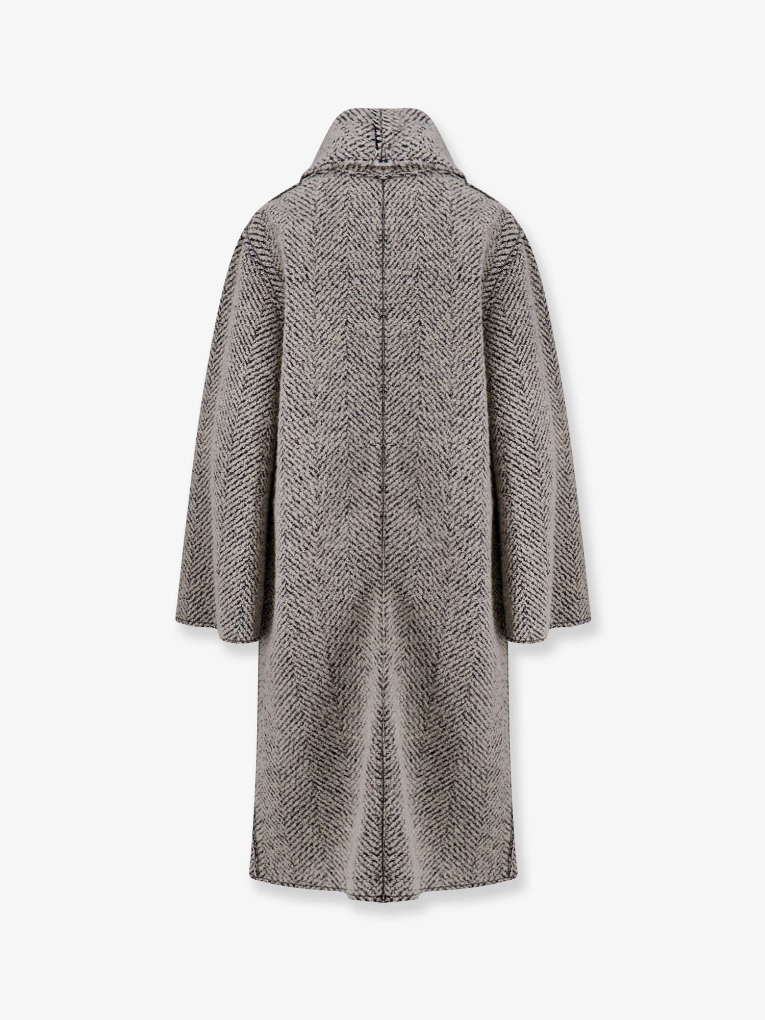 ALBERTA FERRETTI:Bouclé coat with herringbone pattern