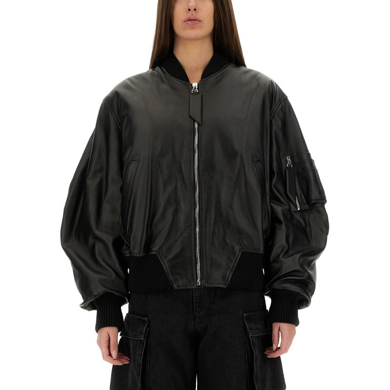 LEATHER BOMBER JACKET