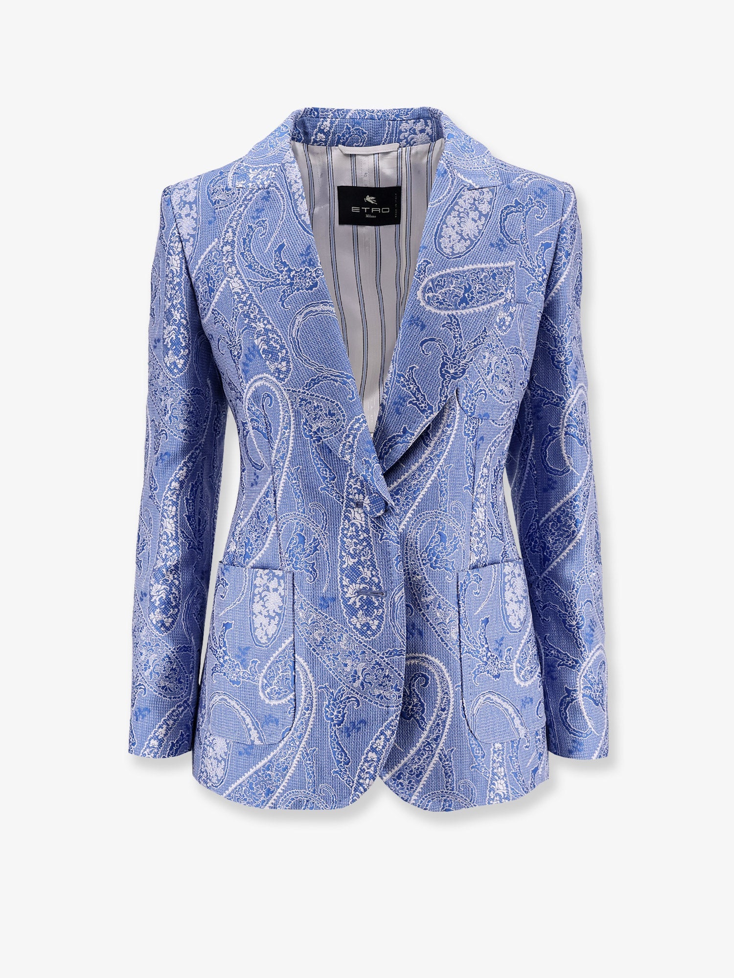 Silk blend single-breasted blazer