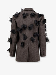 STELLA MAXWELL X MARELLA: Wool blend blazer with rhinestones and flower patch