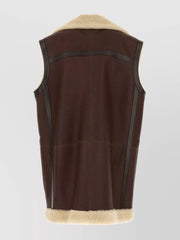 Bottega Veneta: LEATHER AND SHEARLING VEST