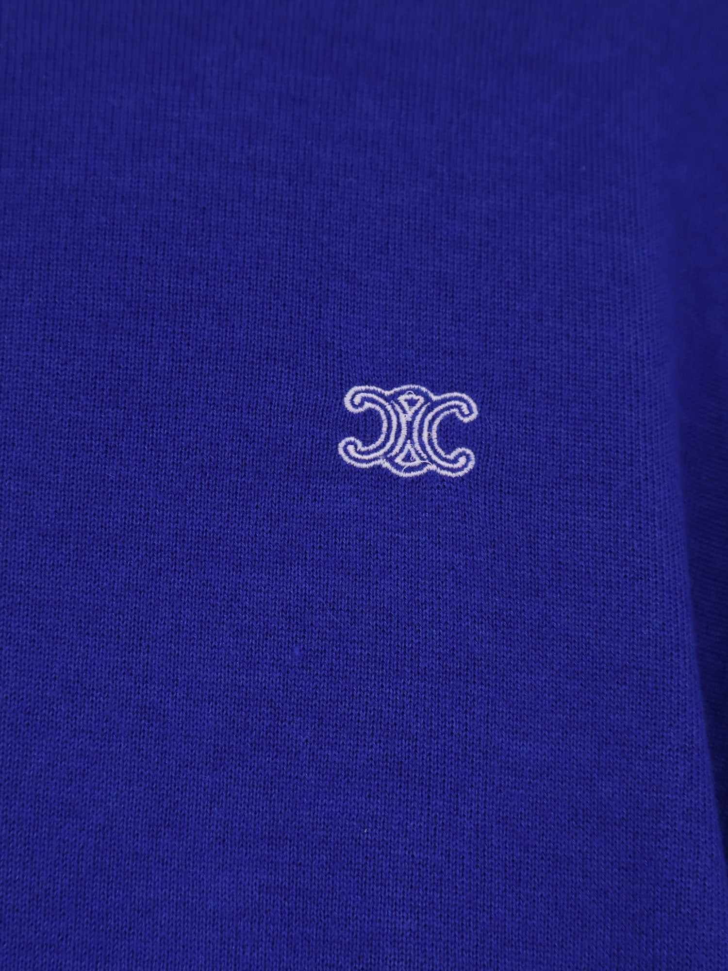 CELINE: Cashmere and silk polo shirt with logo embroidery on the front